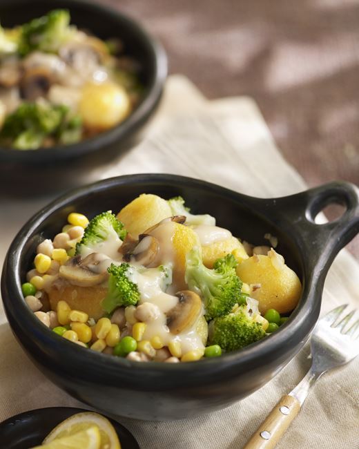 recipe image Cassolette de légumes avec sauce aux champignons