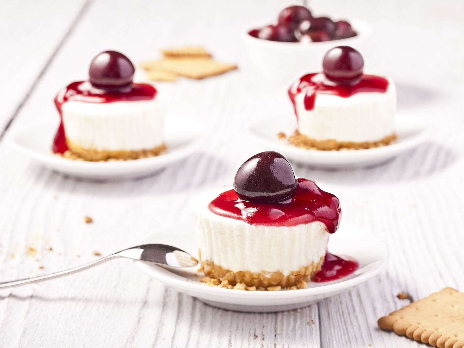 recipe image Cupcakes cheesecake froid aux cerises