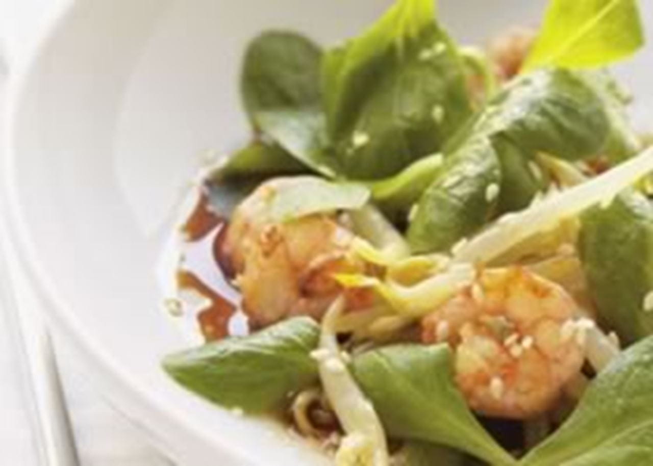 recipe image Salade de crevettes et de mâche