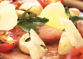 recipe image Carpaccio de filet de veau au citron et aux champignons des bois