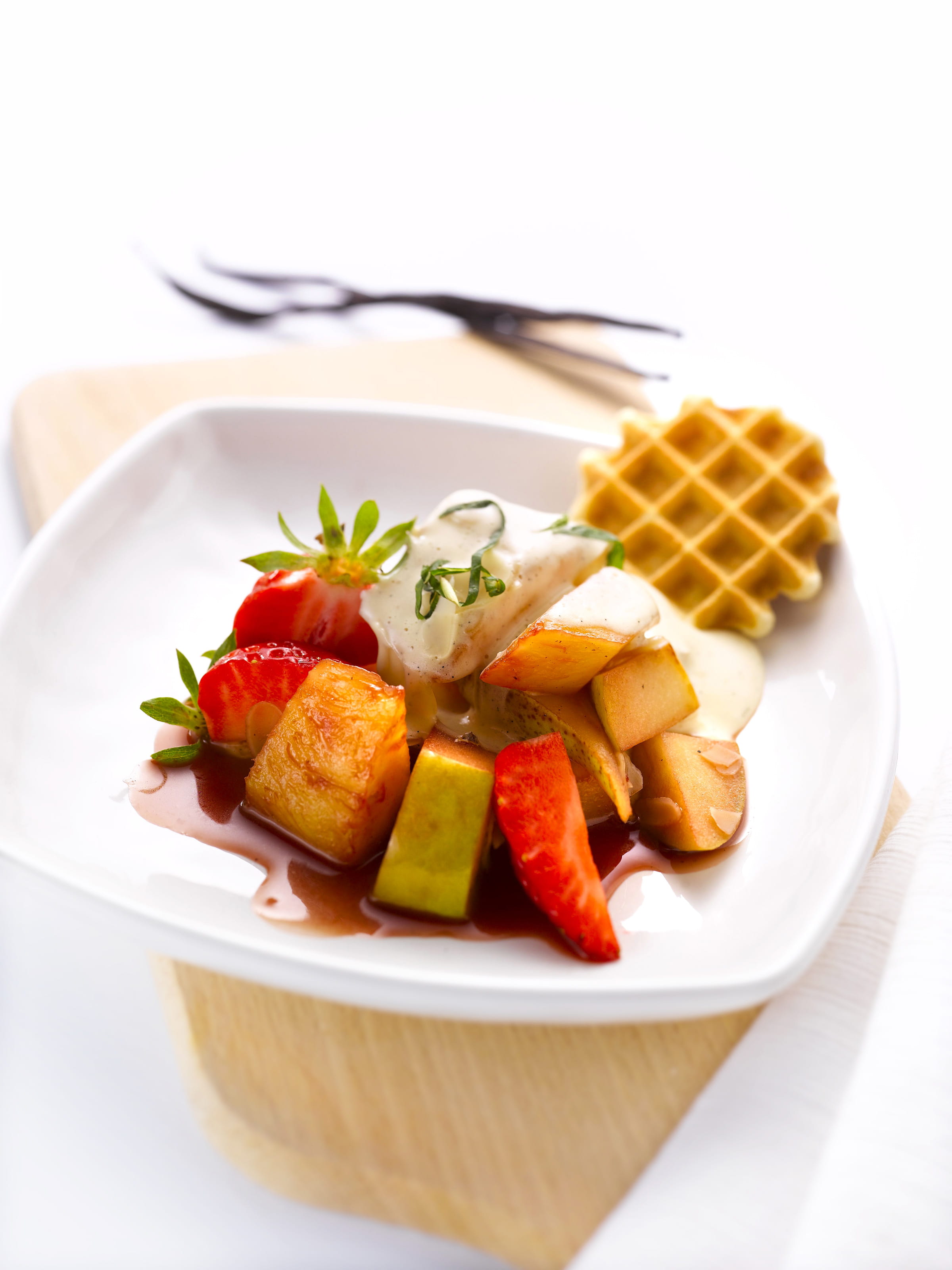 recipe image Gratin de fruits frais et crème d’amandes
