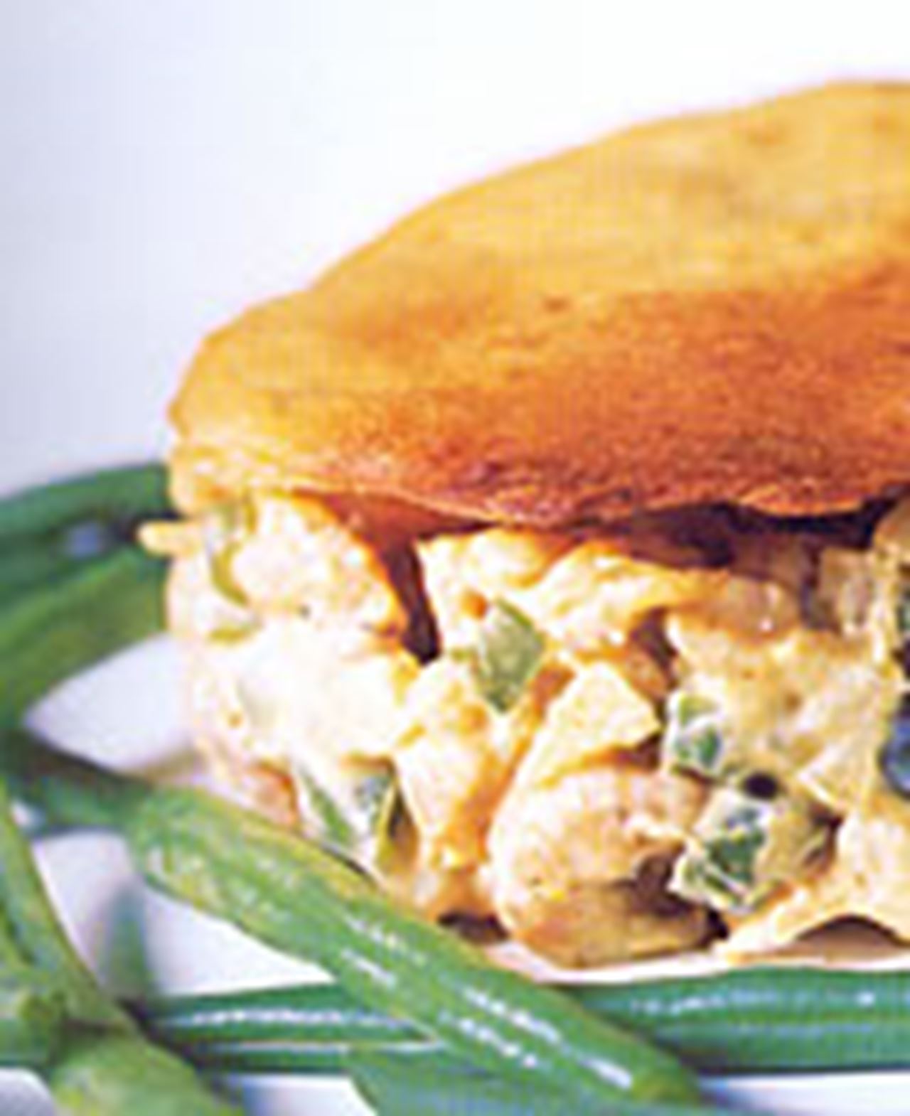 recipe image Salade de crevettes avec haricots verts et biscuit au gingembre