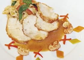 recipe image Jardinière de pâtes fraîches au basilic