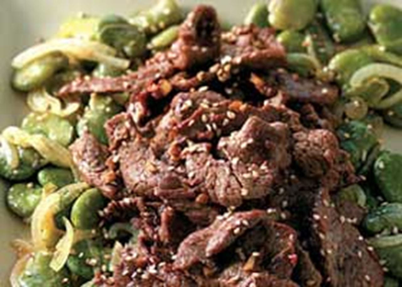 recipe image Bœuf mongol au fèves