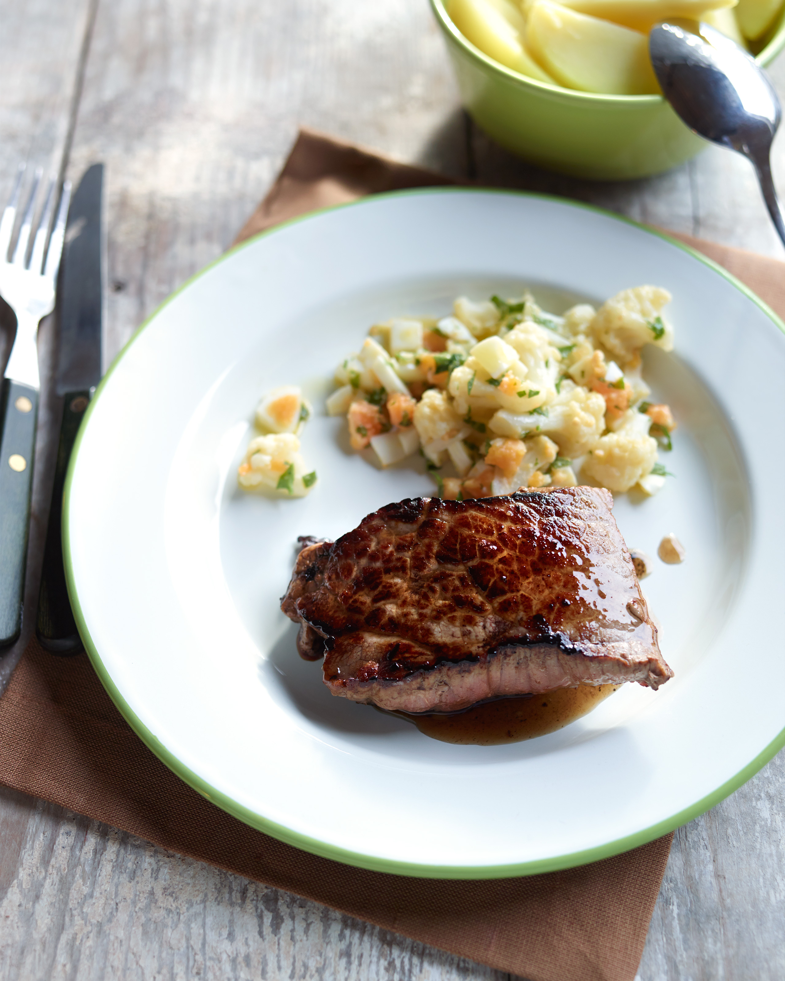 recipe image Steak au chou-fleur à la Flamande