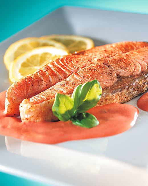 recipe image Darne de saumon au basilic