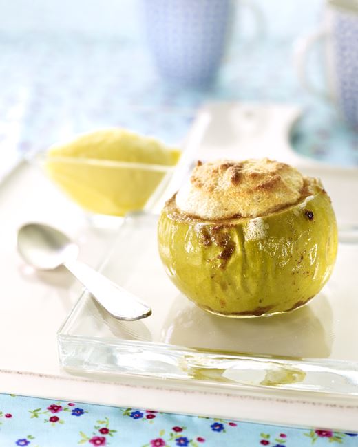 recipe image Soufflé de pomme au Calvados et sorbet