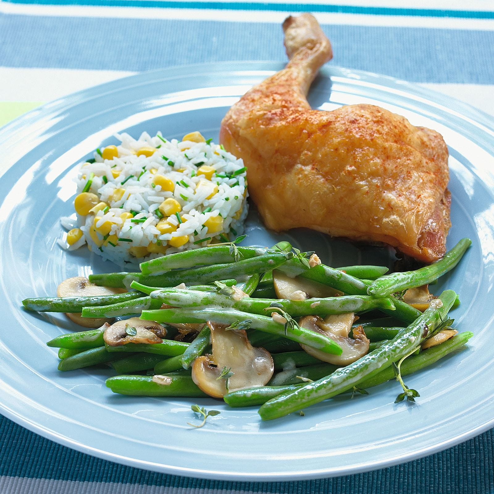 recipe image Haricots verts aux champignons