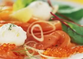 recipe image Salade fraîche de saumon au sorbet citron