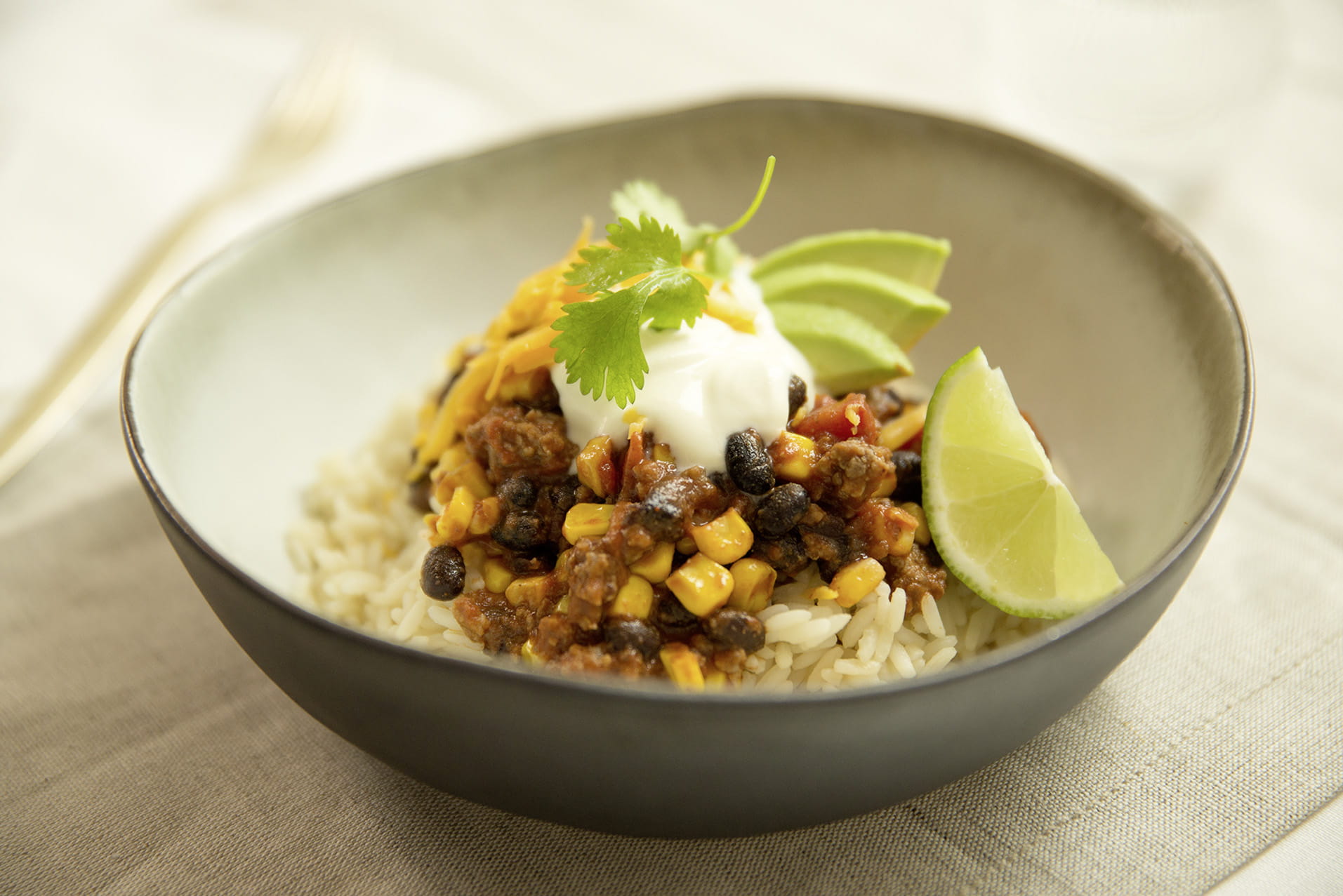 recipe image Chili con carne et riz