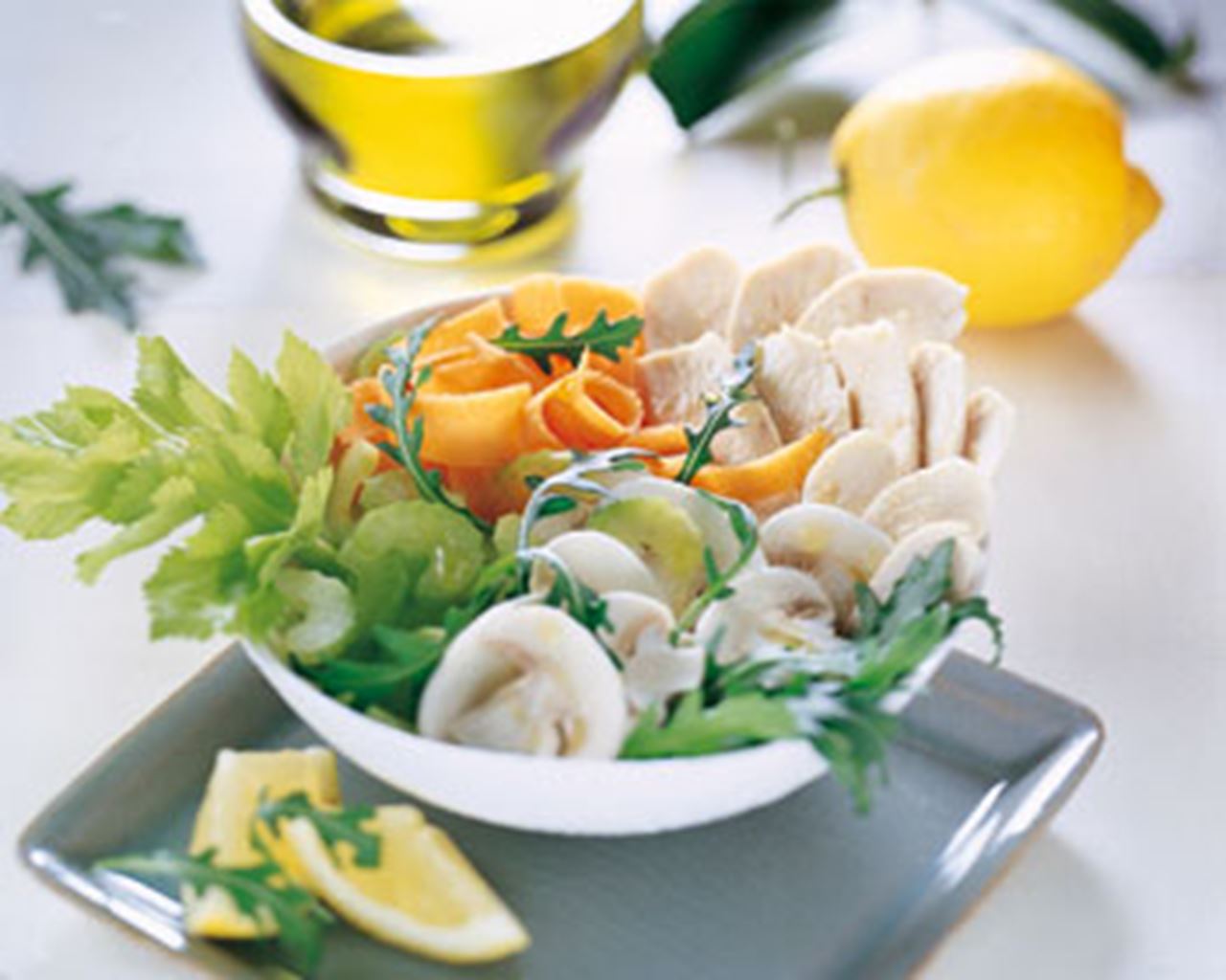 recipe image Salade de poulet et champignons