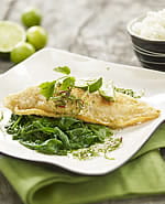 recipe image Pangasius façon thaïe avec épinards et vinaigrette épicée