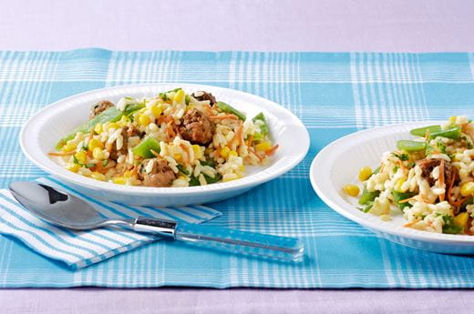 recipe image Risotto avec boulettes de viande hachée