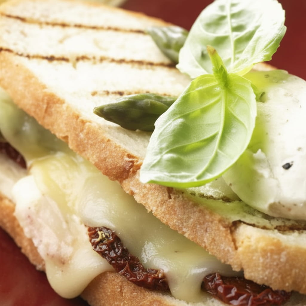 recipe image Croque-monsieur au Comté, blanc de volaille fermier, tomates confites et pointes