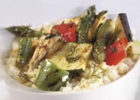 recipe image Salade de couscous tiède aux légumes grillés