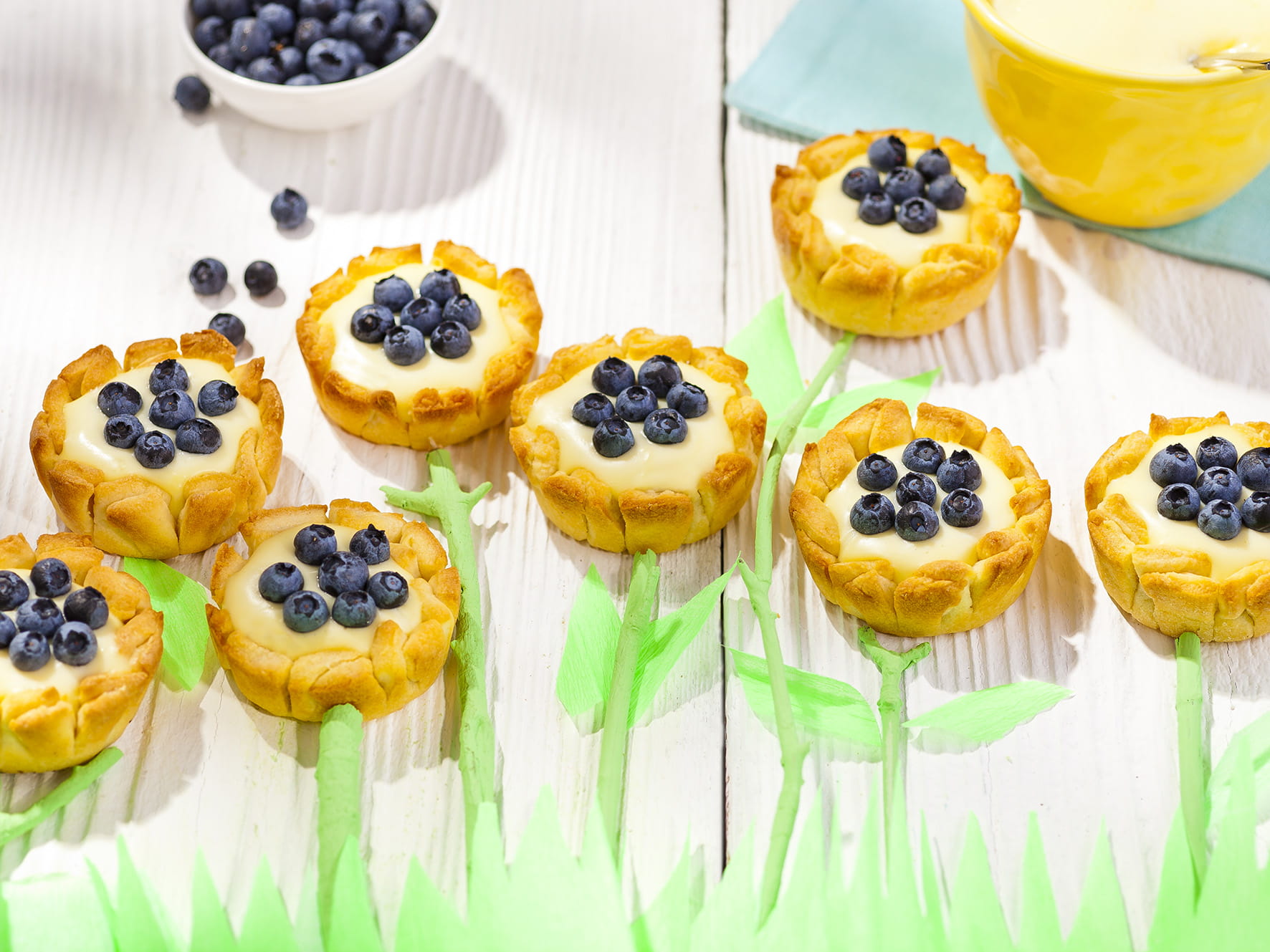 recipe image Cupcakes tournesol aux myrtilles