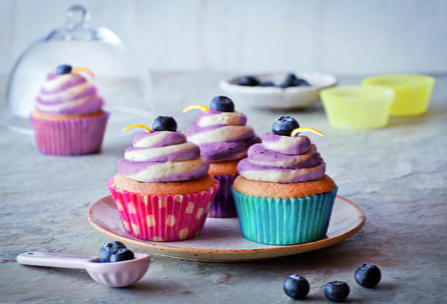 recipe image Cupcakes au citron et aux myrtille