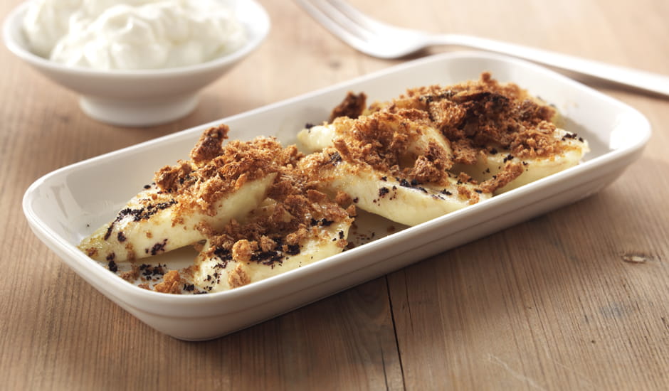 recipe image Açaï et banane cuits au four à la cannelle et au yaourt