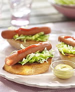 recipe image Saucisses sur ciabatta grillée