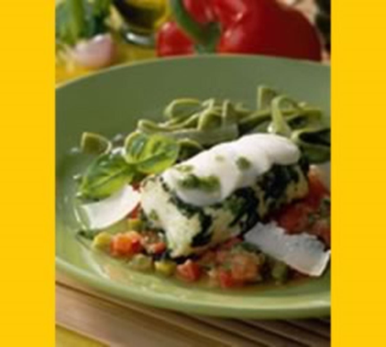 recipe image Filet de cabillaud à l'Italienne avec mozarella et pesto