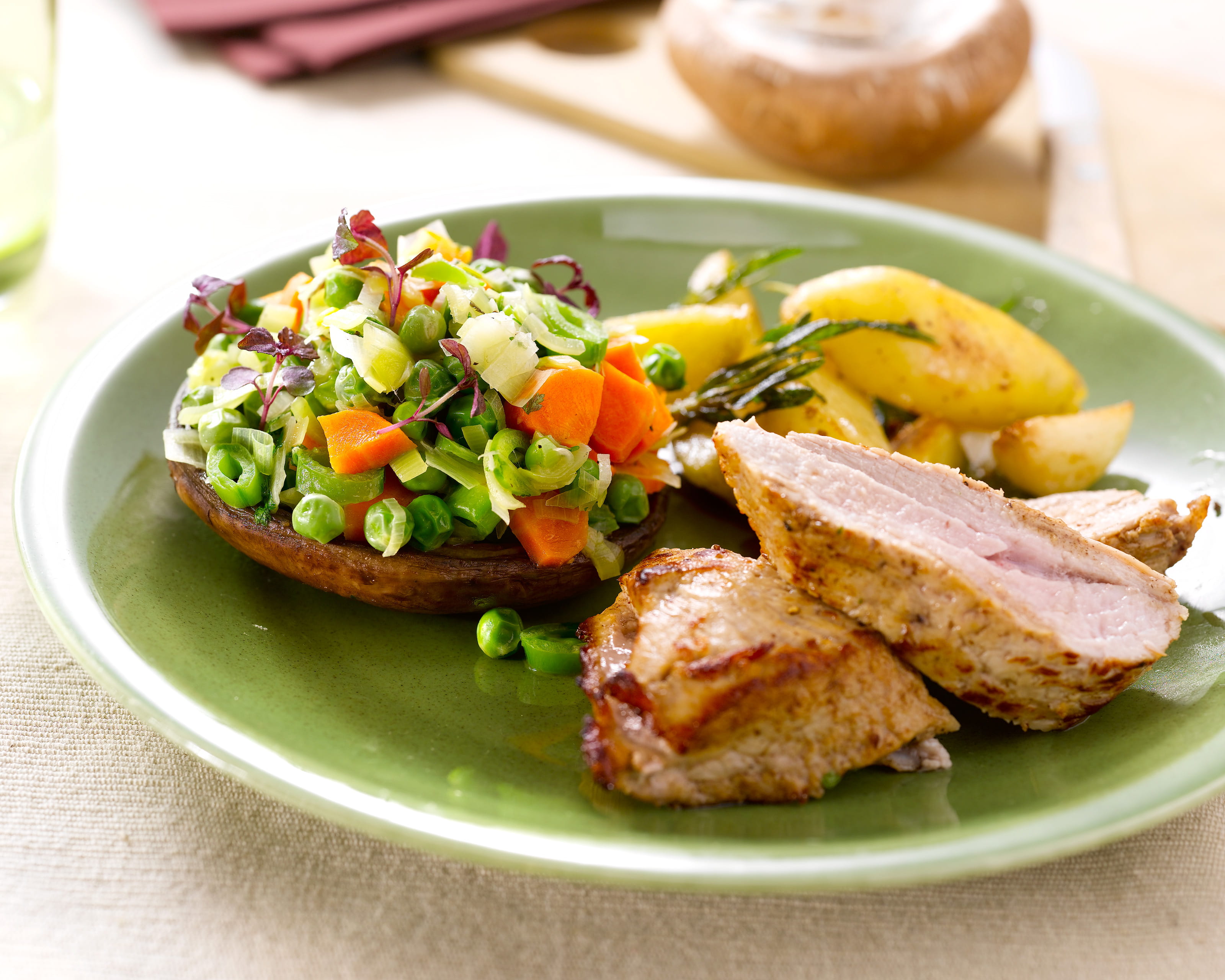 recipe image Filet de veau aux portobellos farcis