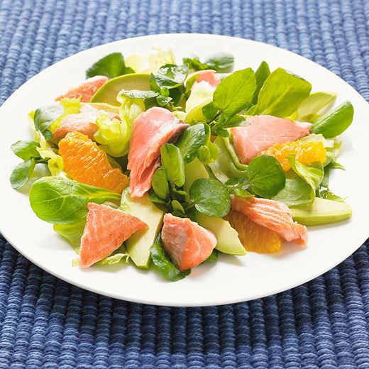 recipe image Salade verte au saumon