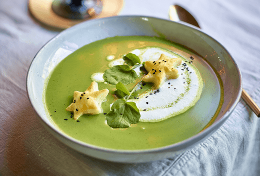 recipe image Velouté de cresson et ses étoiles de Noël