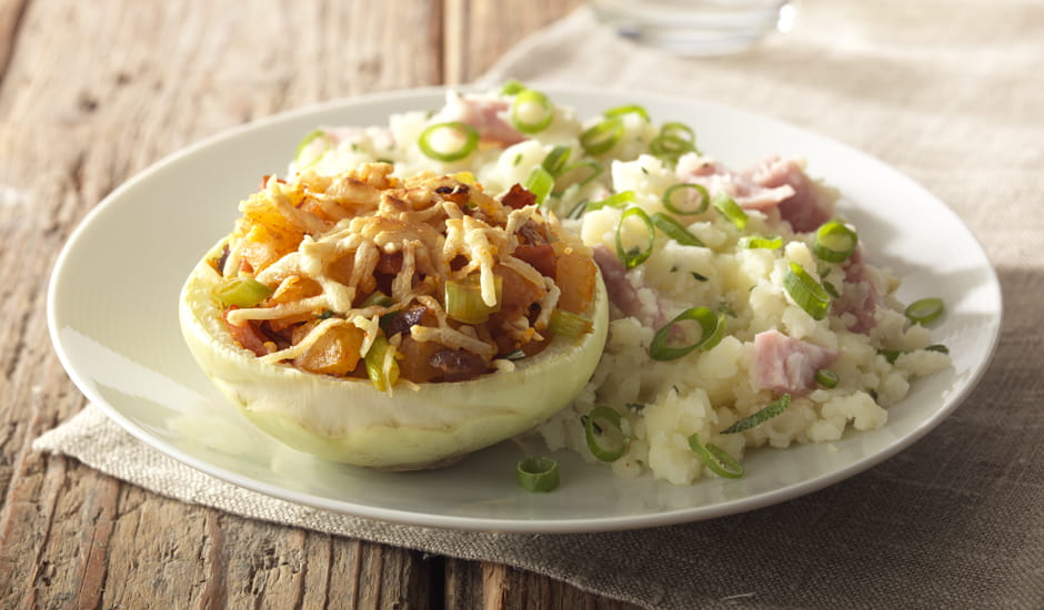 recipe image Chou-rave farci avec purée de pommes de terre
