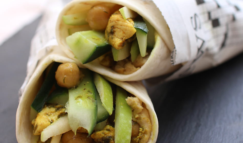 recipe image Wraps de poulet curry