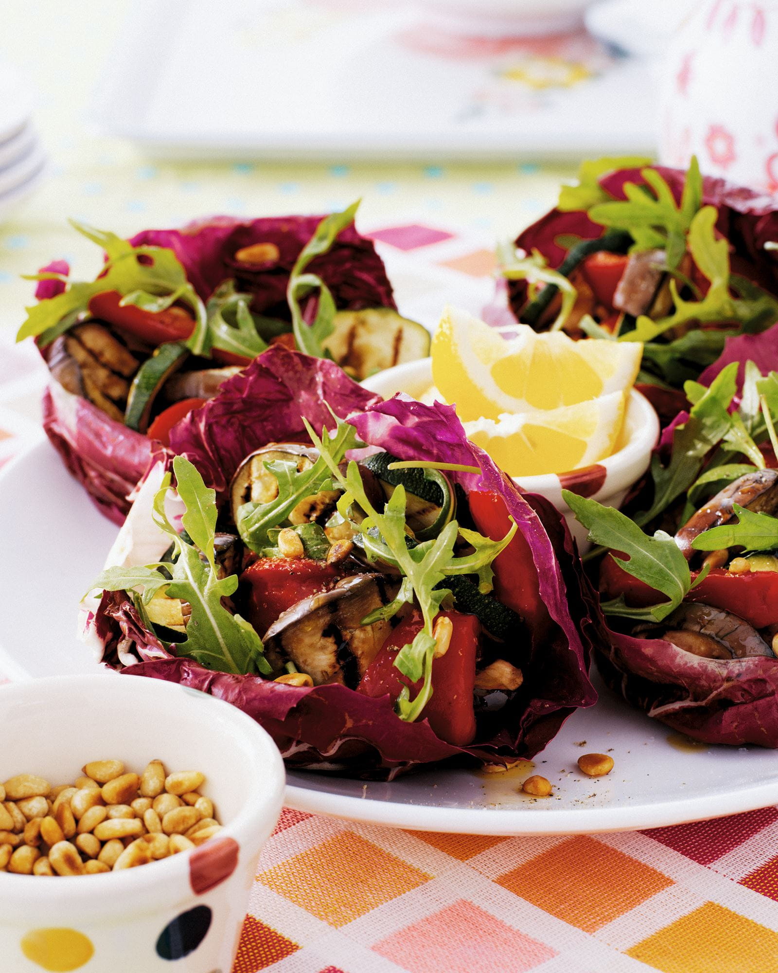 recipe image Salade de poivron grillé, courgette et aubergine.