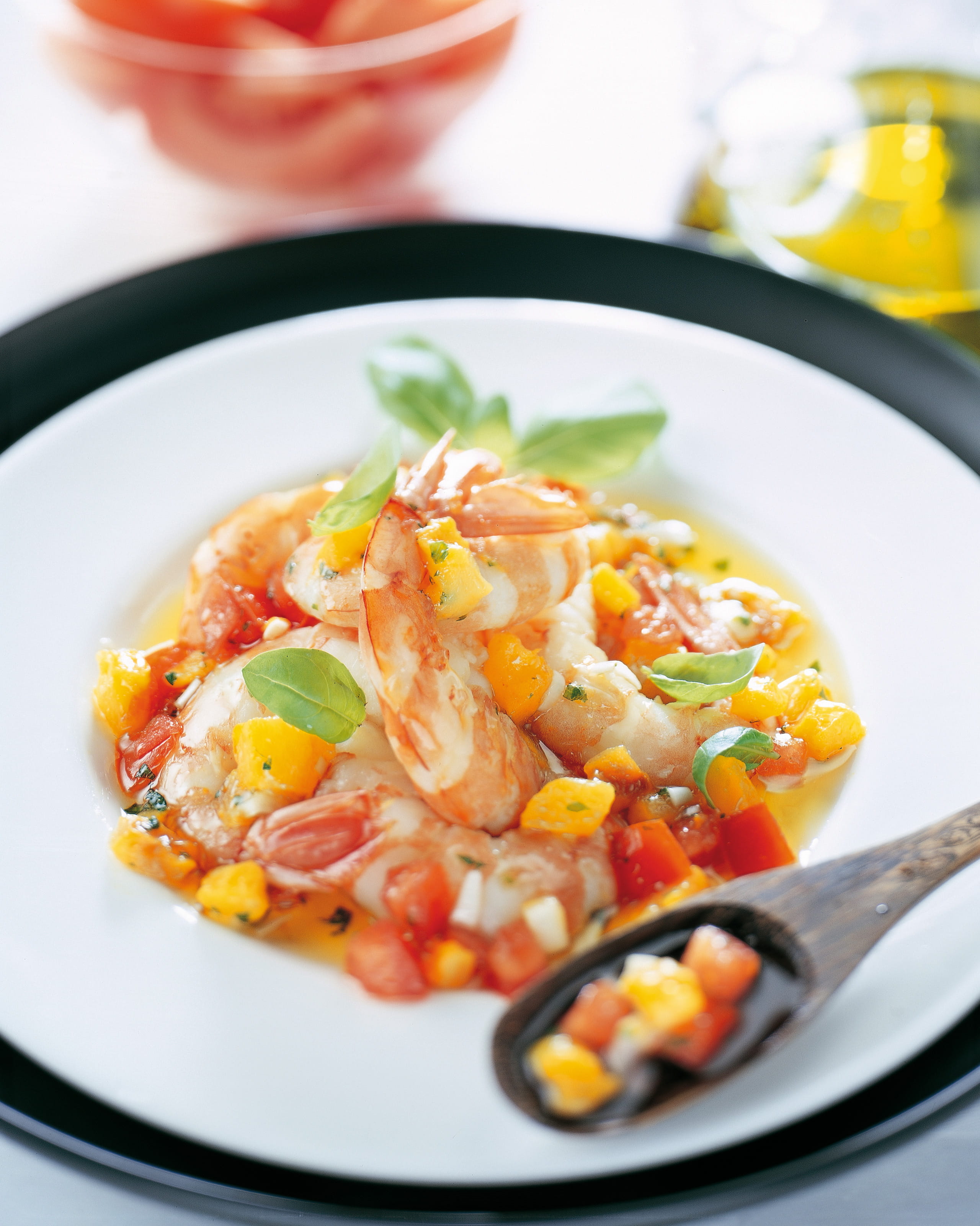 recipe image Gambas aux tomates et basilic