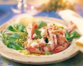 recipe image Salade aux gambas au zeste de citron