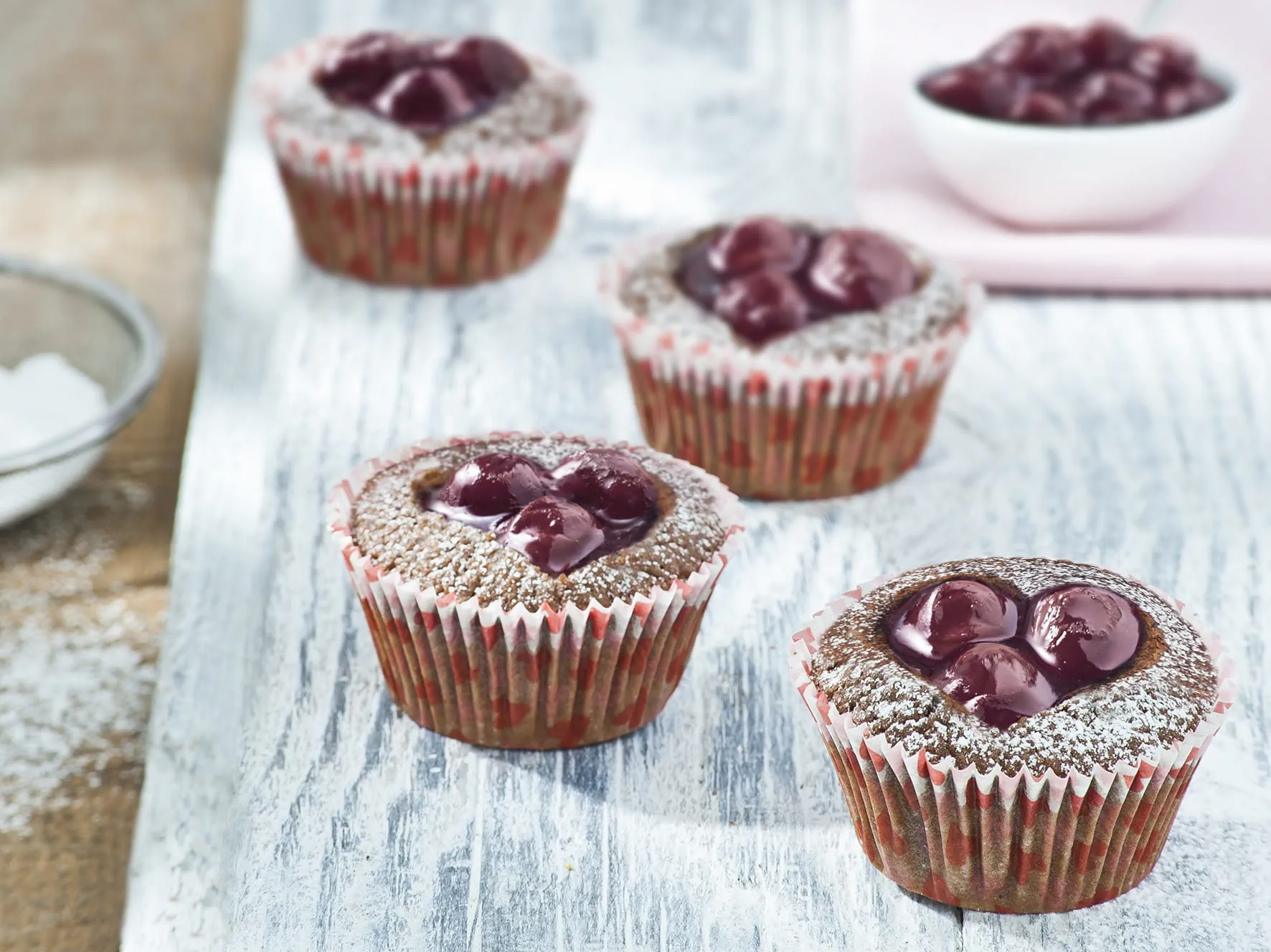 recipe image Cupcakes coeur aux cerises