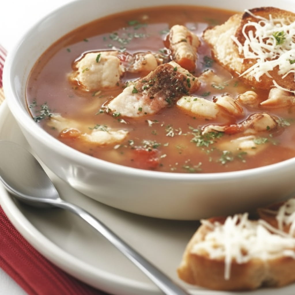 recipe image Bouillabaisse au safran et à la baguette