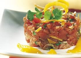 recipe image Tartare de thon au coulis de mangue