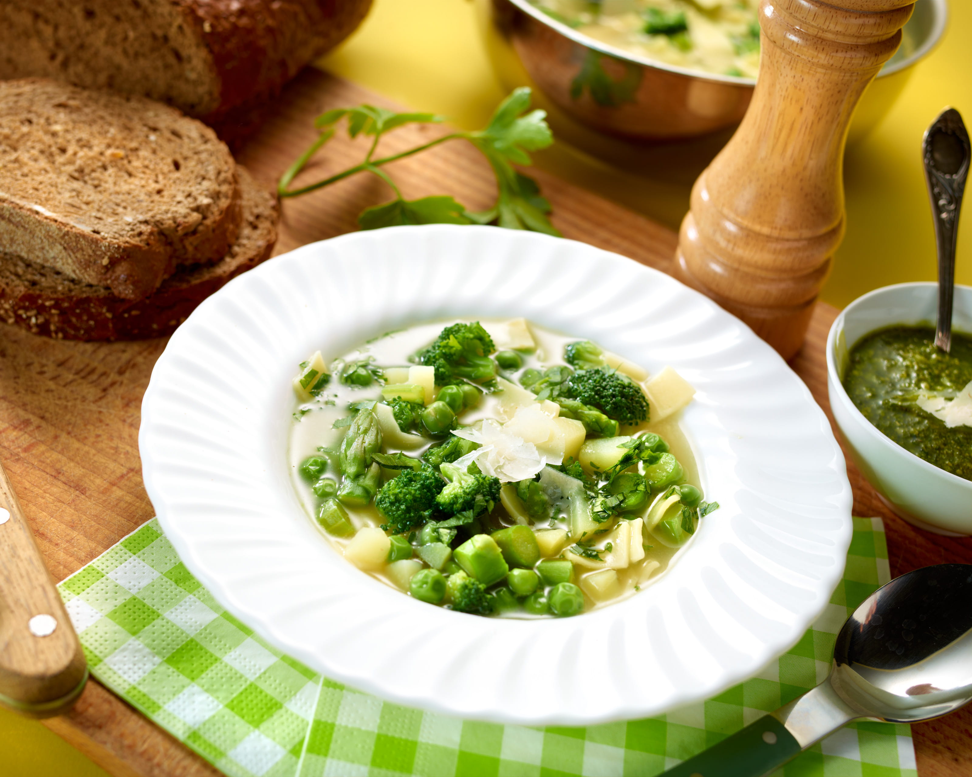 recipe image Minestrone verde et papardelle