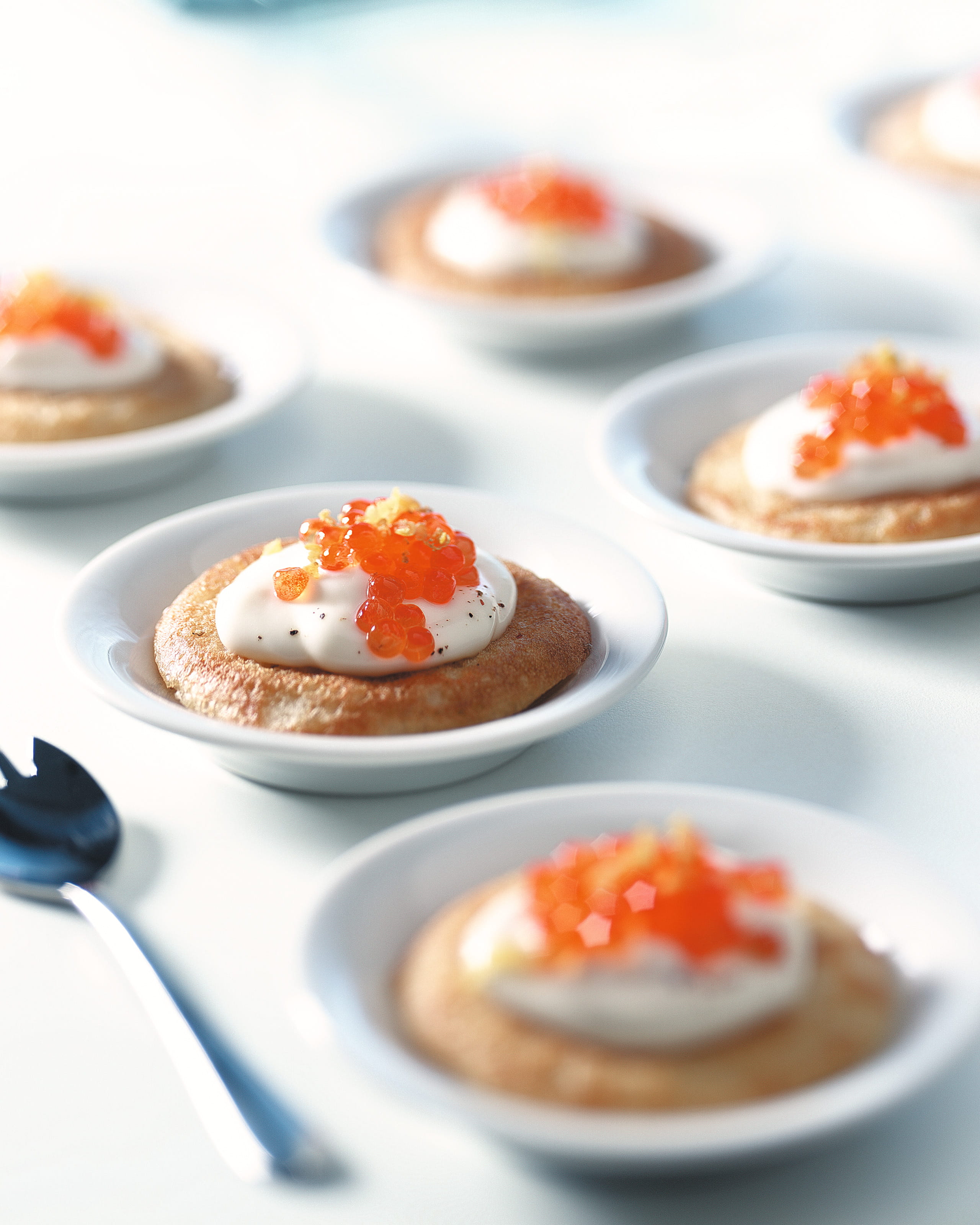 recipe image Mini blinis aux œufs de truite