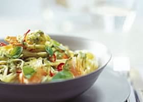 recipe image Saumon crémeux au Pesto et aux piments