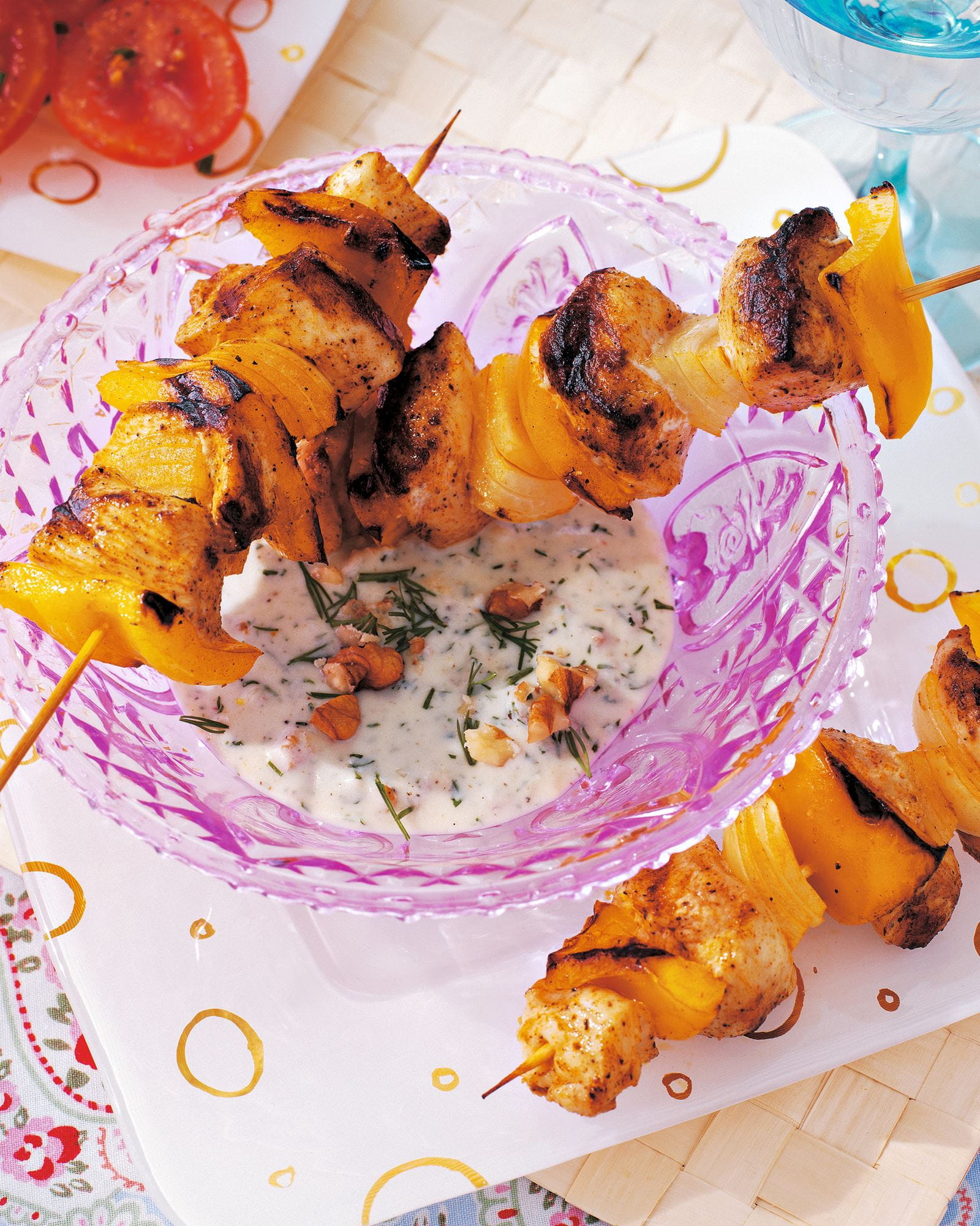 recipe image Brochette de poulet sauce au yoghourt bulgare