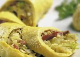 recipe image Omelette farcie aux légumes et au jambon
