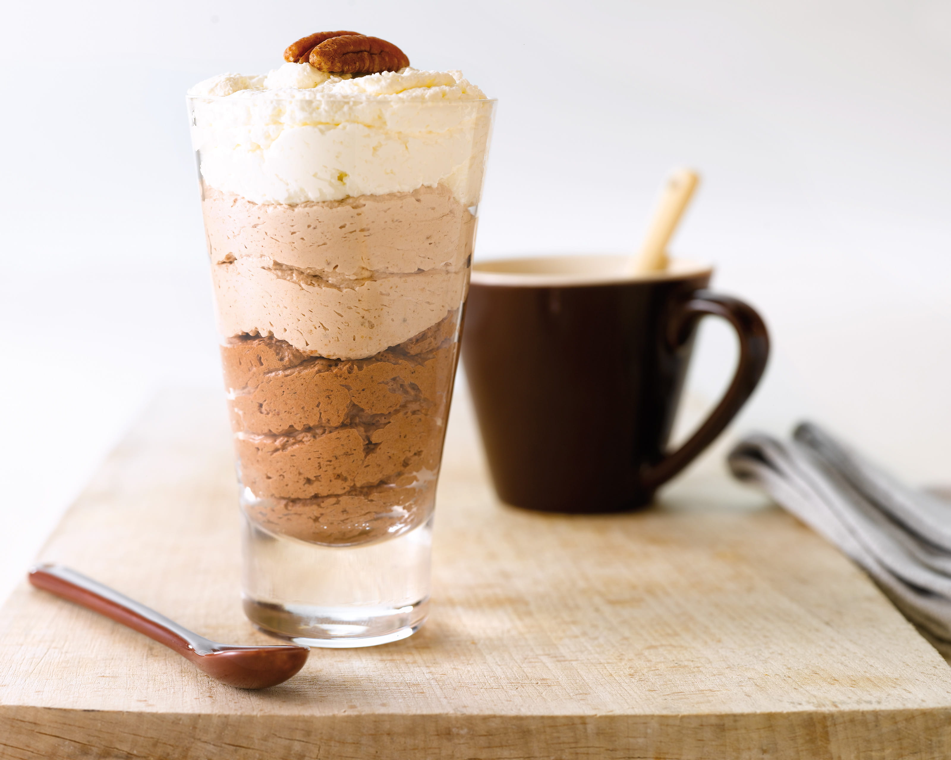 recipe image Trio de mousses de noix en verrine