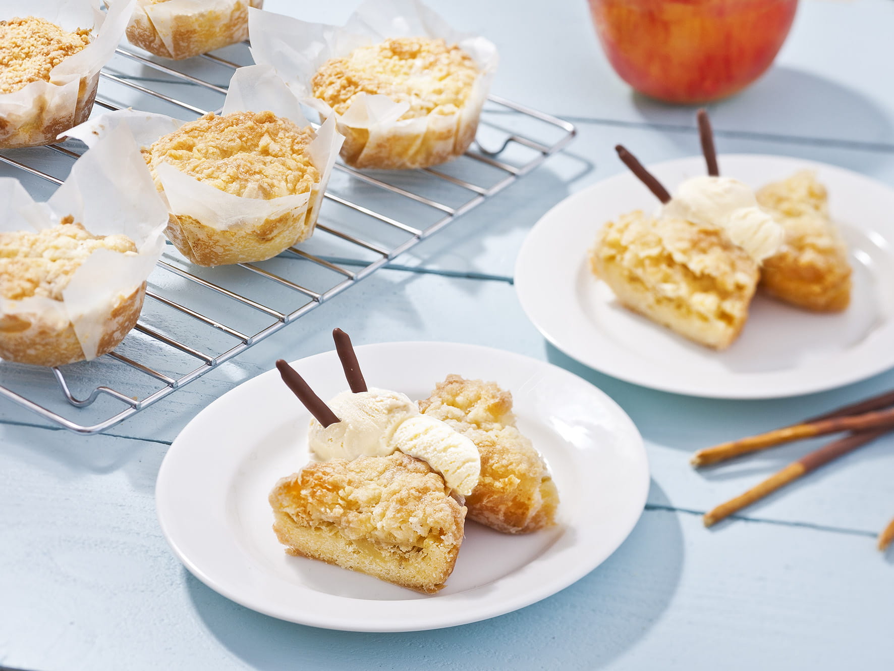 recipe image Cupcakes papillon au crumble de pommes