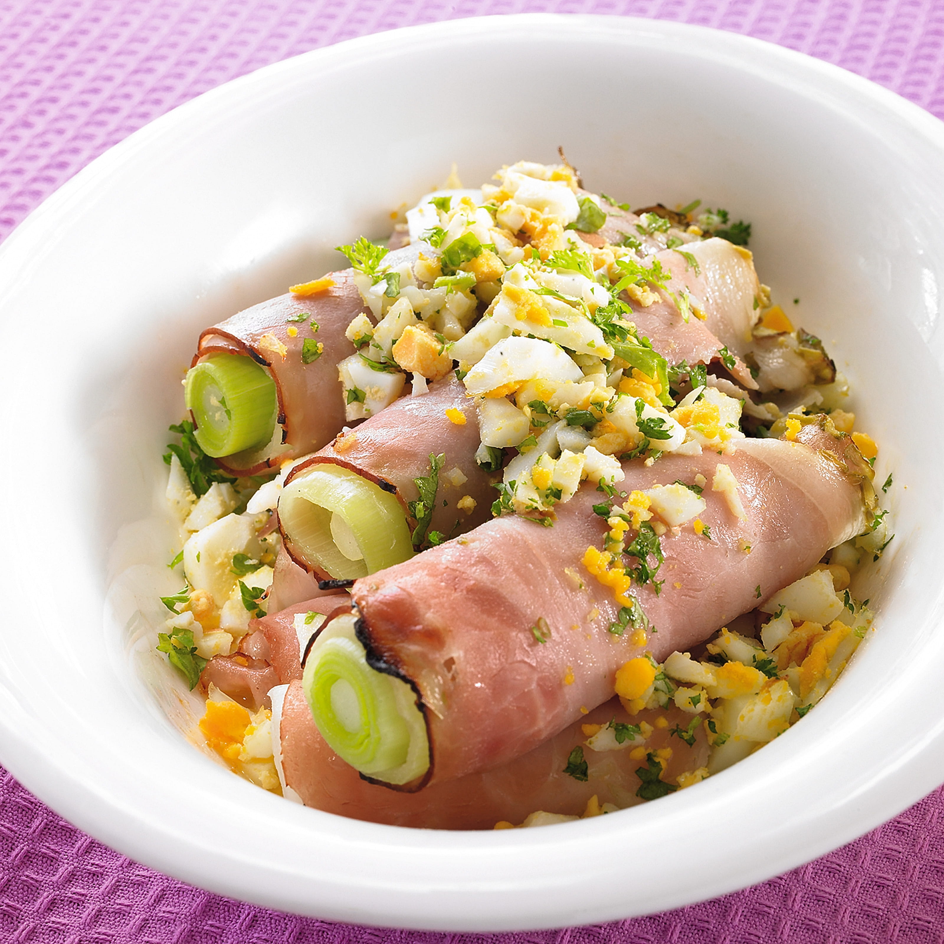 recipe image Poireaux au jambon