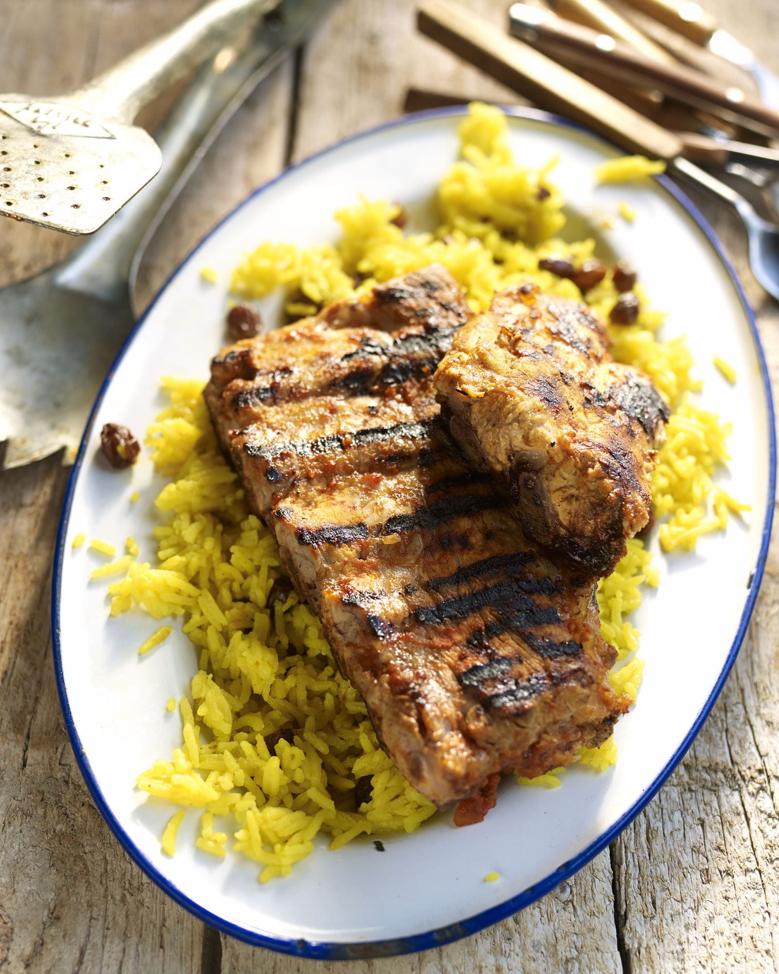 recipe image Spare-ribs, marinade sud-africaine et riz jaune