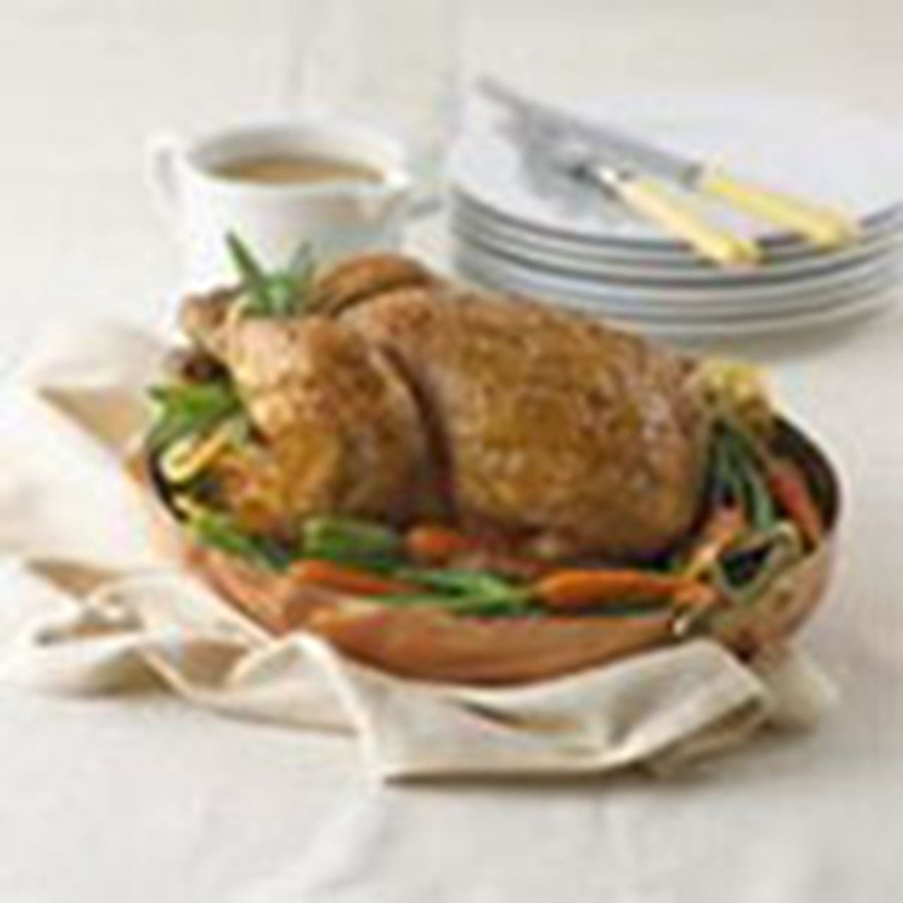 recipe image Poulet farci au citron, à la sauge et à l'ail