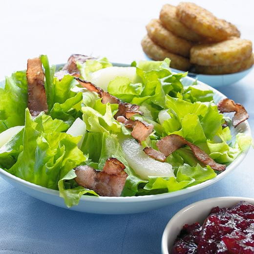 recipe image Salade de chicorée à la poire et au jambon