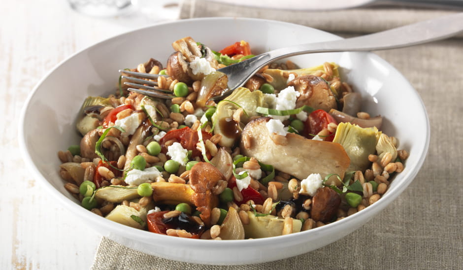 recipe image Farro aux cèpes et cœurs d’artichaut