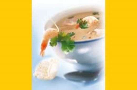 recipe image Potage piquant aux crevettes
