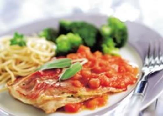 recipe image Escalope de veau à l'Italienne avec sauce de tomates fraîches