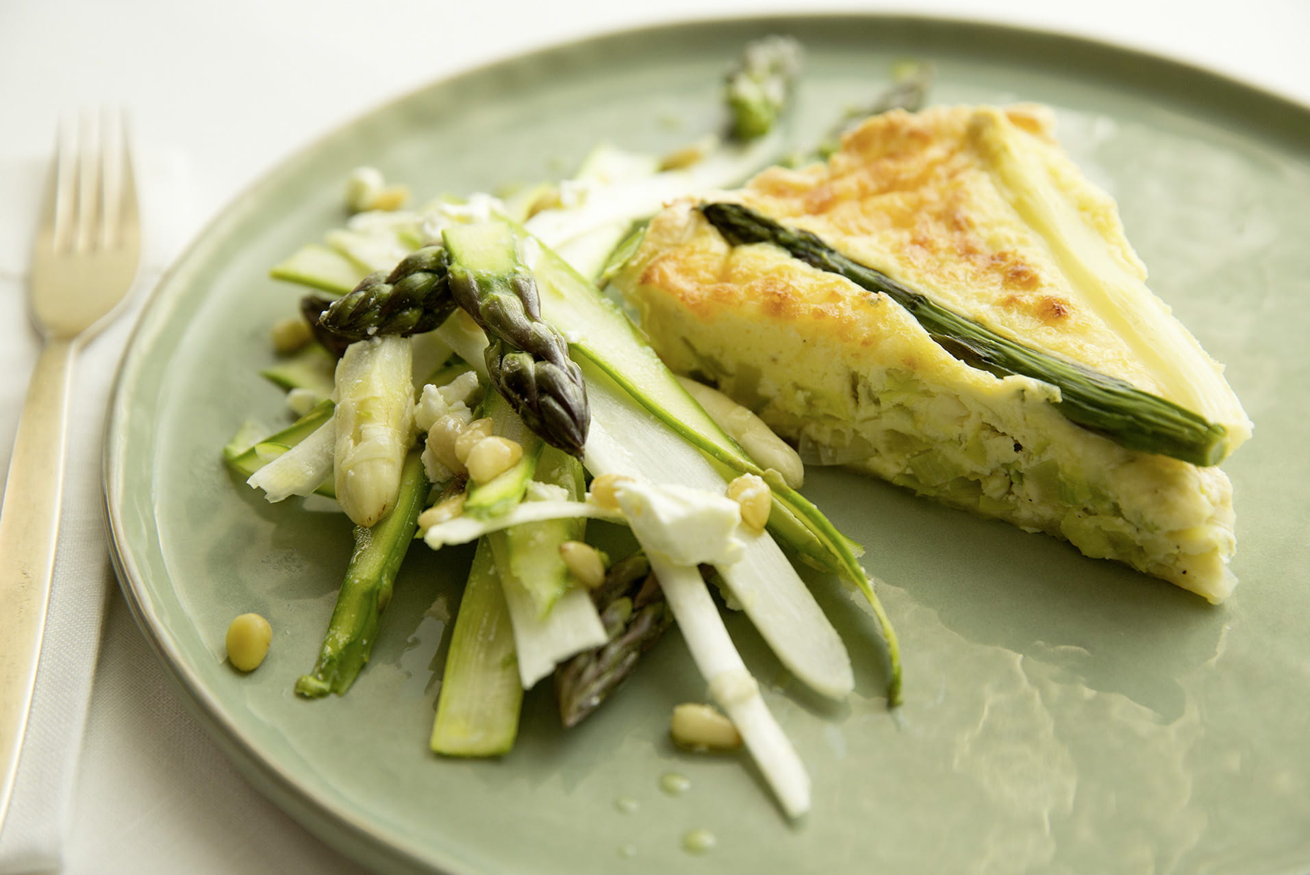 recipe image Quiche met prei en asperges